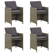Sedie da Giardino 4 pz con Cuscini in Polyrattan Grigio 316747
