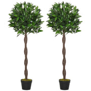 EasyComfort Set di 2 Alberi di Alloro in Vaso, Piante Finte in Plastica Altezza 120cm per Interni