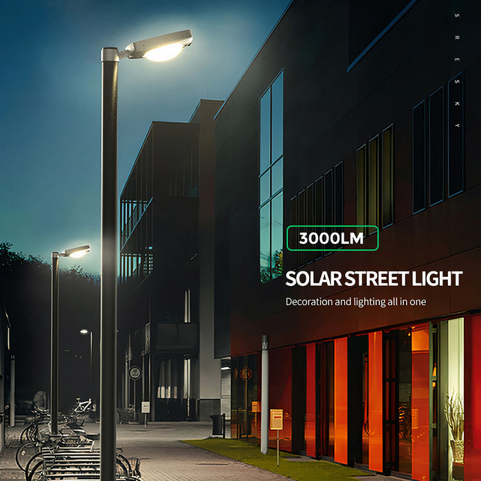 TECHNO Proiettore Faro Solare 3000Lm Con Pannello, Crepuscolare, Sensore Movimento, Telecomando