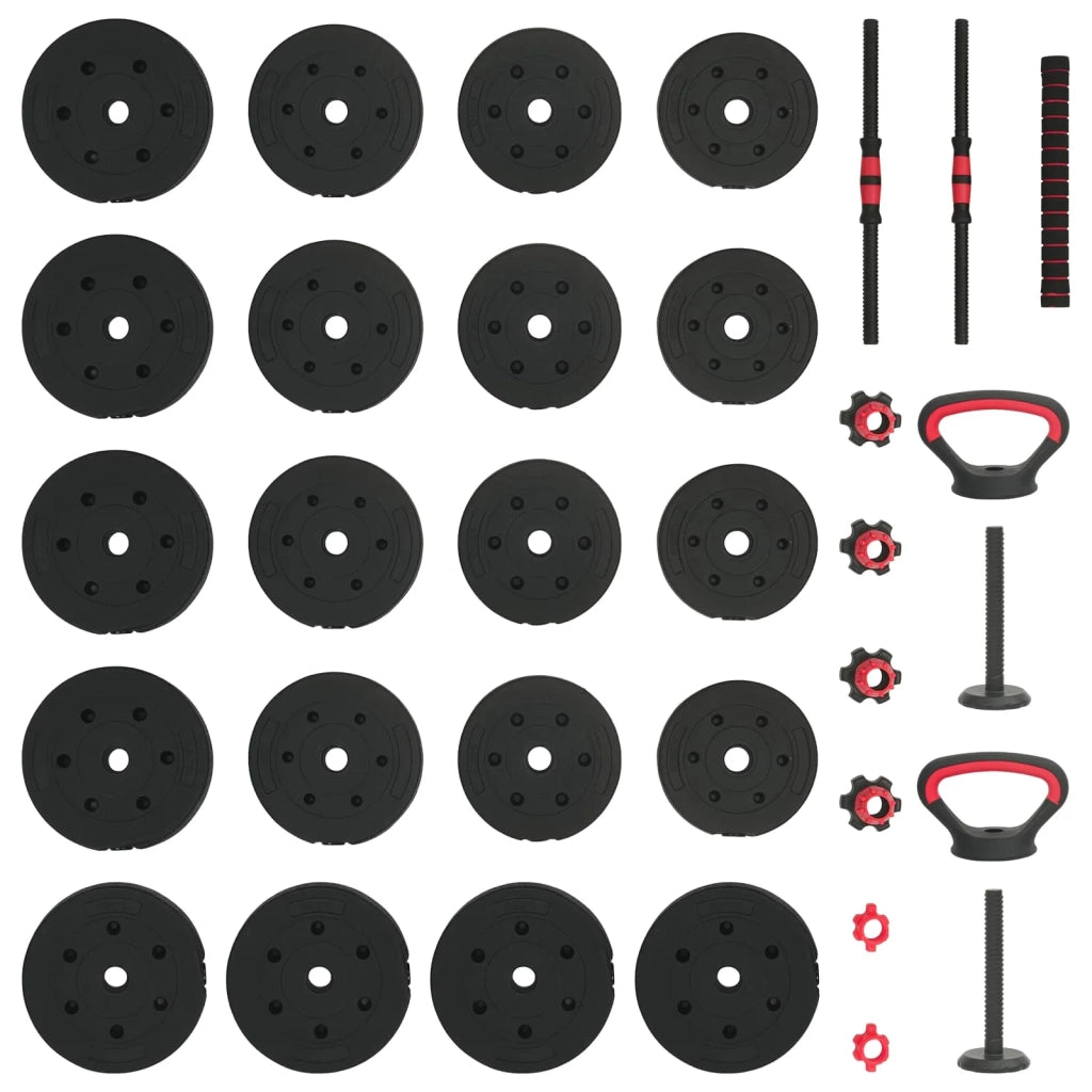 Set di Manubri 4-in-1 40kg Nero e Rosso CFW9186730