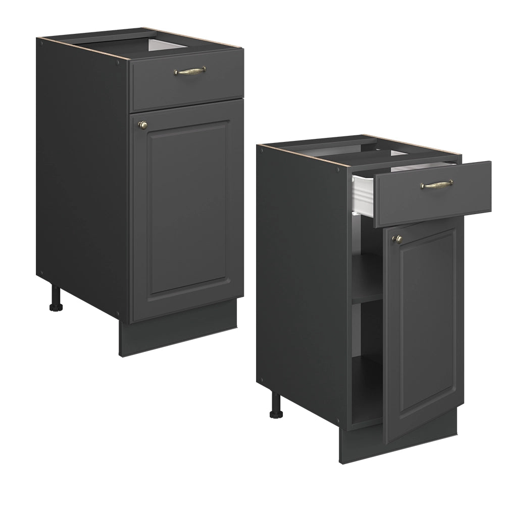 Vicco Mobiletto base per cucina Landhaus antrazit-oro 40 cm , PL Rovere