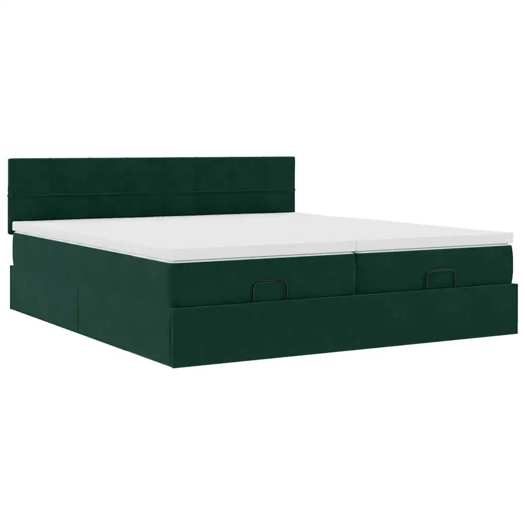 Struttura Letto Pouf con Materassi 200x200 cm Velluto
