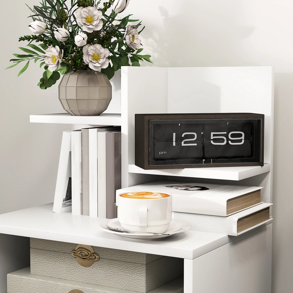 Comodino Moderno con Cassetto e Ripiani ¨C zephmum ¨C 45x35x73 cm Bianco