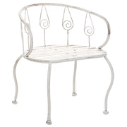 Sedia per bambini in ferro battuto bianco 35x28x39h cm
