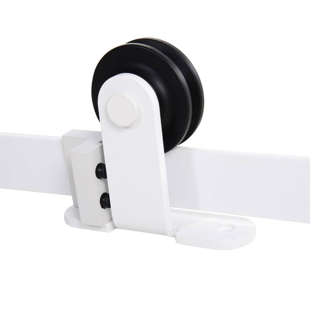 Kit completo per ferramenta per porte scorrevoli da 183 cm con binari, rulli, fermi, blocco inferiore, set di viti per porte, sistema per porte
