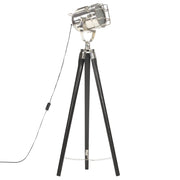 Lampada a Treppiede a Pavimento Nera in Legno di Mango 97 cm 286110