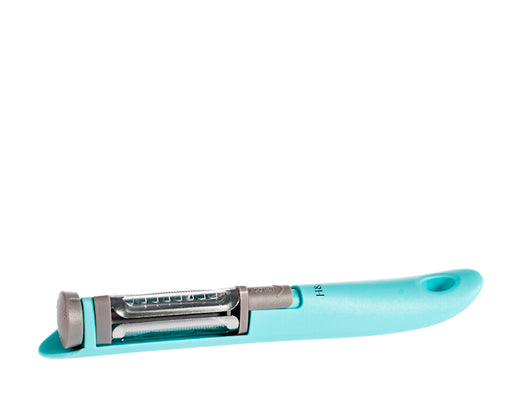 Pelapatate in polipropilene e lama in acciaio inox colore azzurro