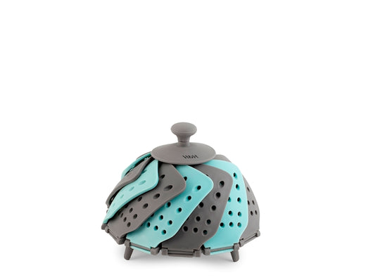 Cestello cuoci verdure in polipropilene colore grigio scuro e azzurro