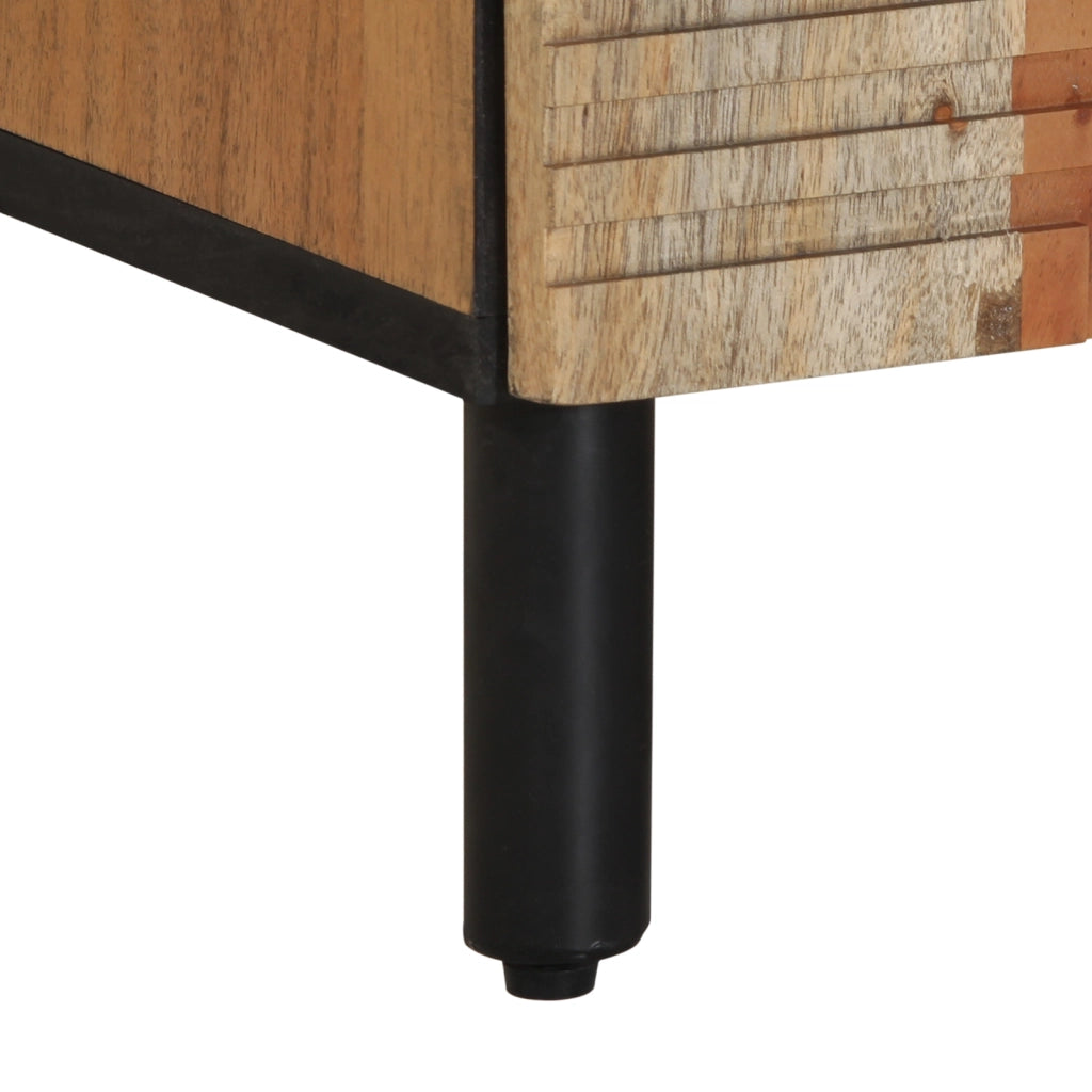 Comodino 50x33x60 cm in Legno Massello di Acacia