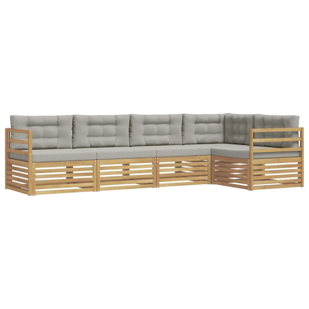 Set di divani da esterno 5 pcs Bianco e Grigio Chiaro 3390466