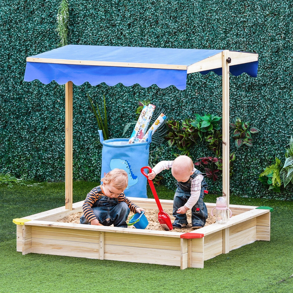 Sandbox in Legno Quadrato con Coperchio ¨C Zephmum ¨C 120x120x120 cm