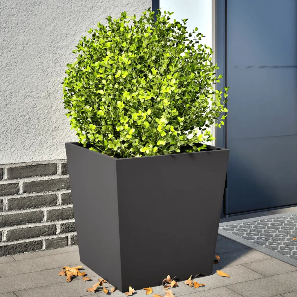 Fioriere da Giardino 2 pz Nere 50x50x50 cm in Acciaio 851067