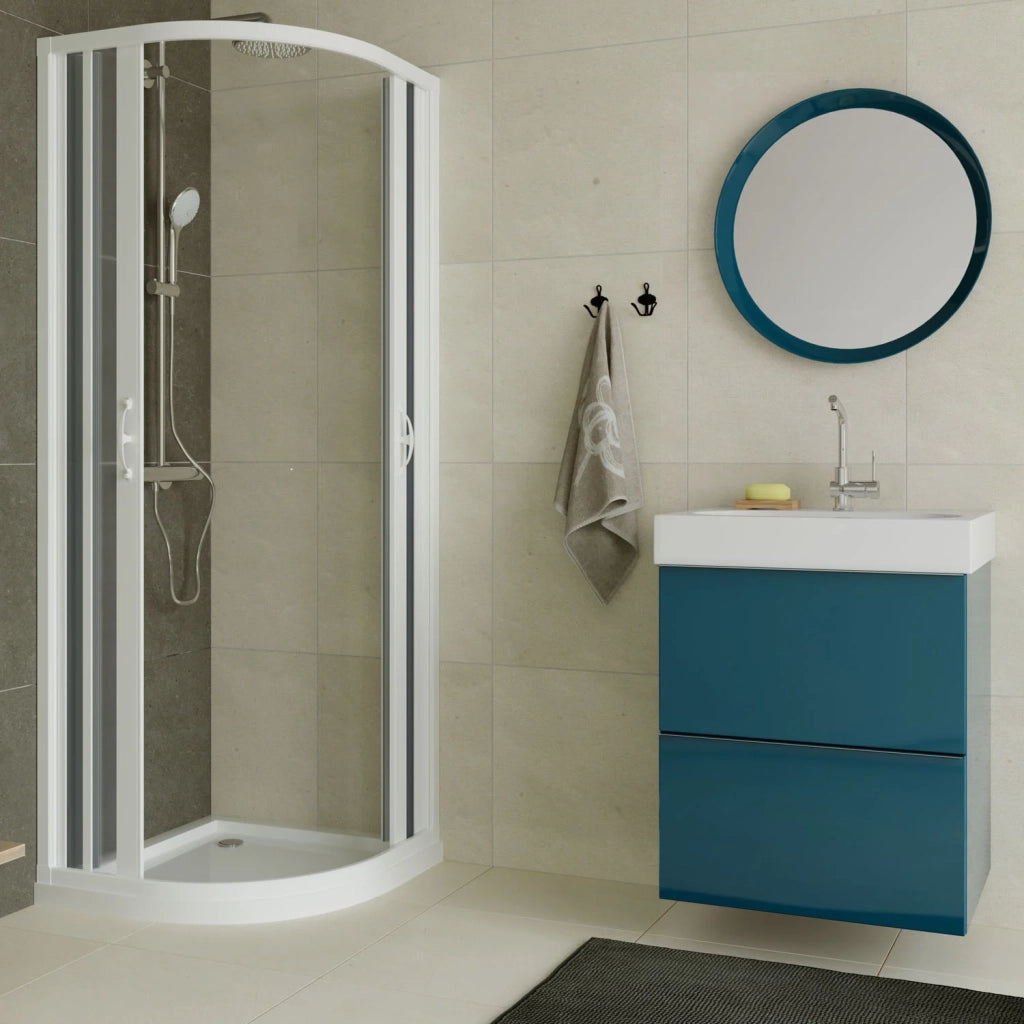 Box doccia a soffietto in PVC 90x90 cm H 185 mod. Loto con apertura centrale