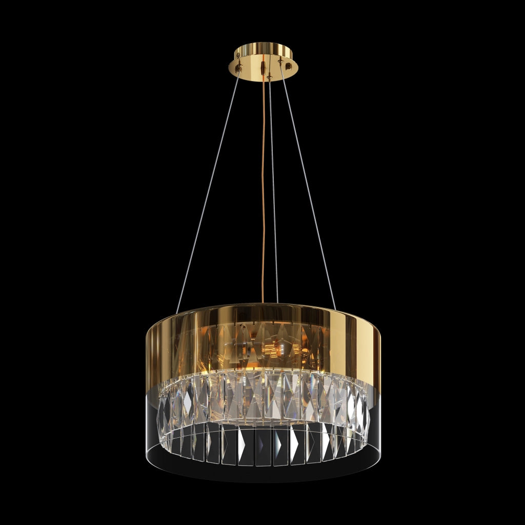 Maytoni Lampadario contemporaneo Wonderland 4 luci E14 oro acciaio vetro