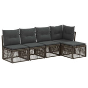 Set Divano da Giardino 5 pcs Grigio polyrattan 3434192