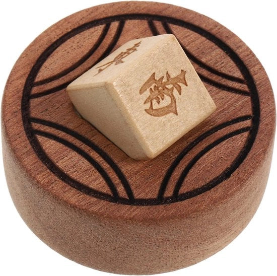 Mahjong Dobbelstenen - Set di Dadi in Legno - Partita Serata - Materiale in Legno - 2,5 cm Cubo - Come Mostrato