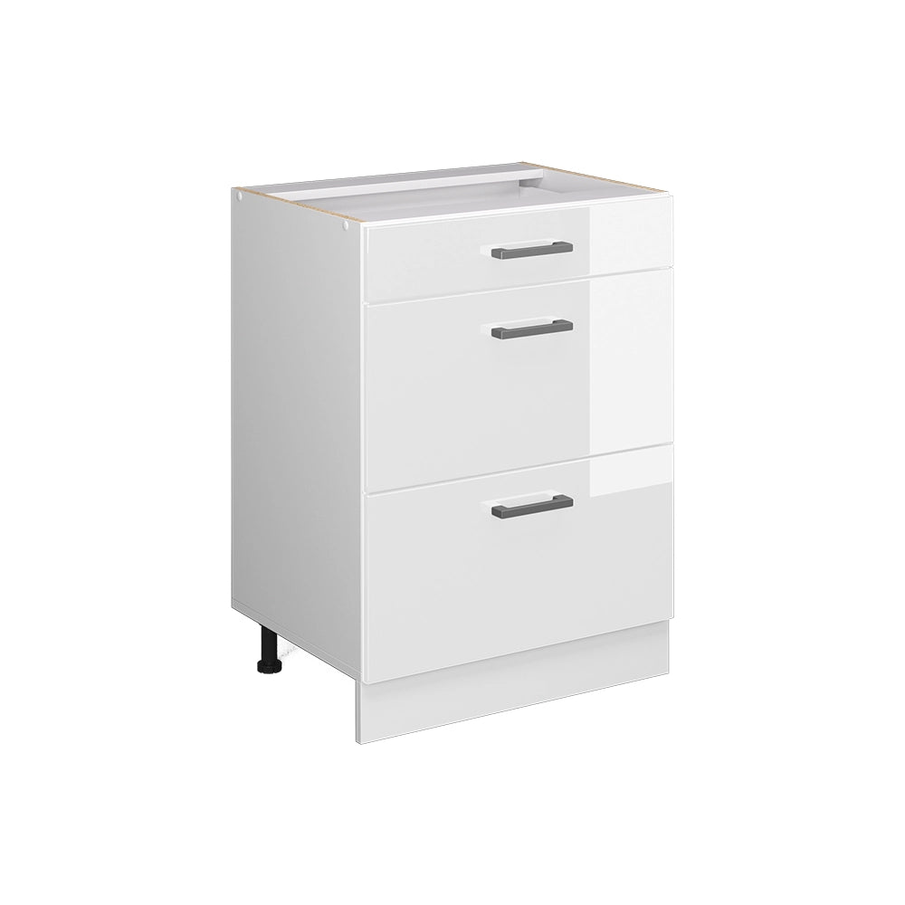 Vicco Frontale cucina Bianco lucido 59.6 x 70.4 cm frontale del mobile per mobile base con cassetti