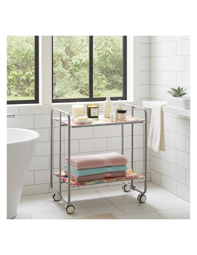 Carrello da cucina pieghevole grigio con ruote BAUHAUS 2 ripiani