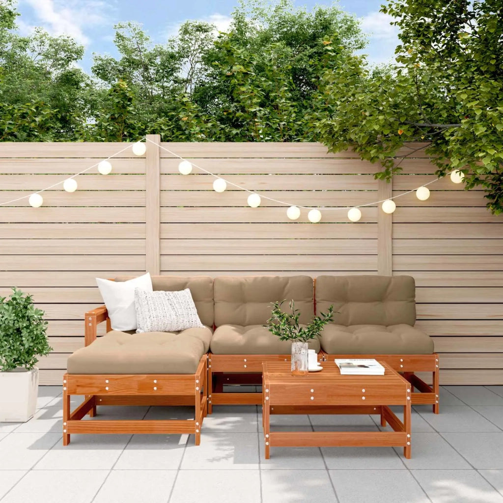 Set Lounge da Giardino 5 pcs Pino Marrone Cerato