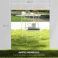 Set 2 Pareti per Gazebo 3x3 m e 3x6m con Finestre e Tende Avvolgibili, 295x195cm, Bianco