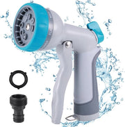 Douchetta per giardino, 100% douchetta metallica, 8-funzione tubo d'irrigazione con testa da giardino, pistola per getto, pistola per aspersione per irrigazione, lavaggio autonetto (blu)