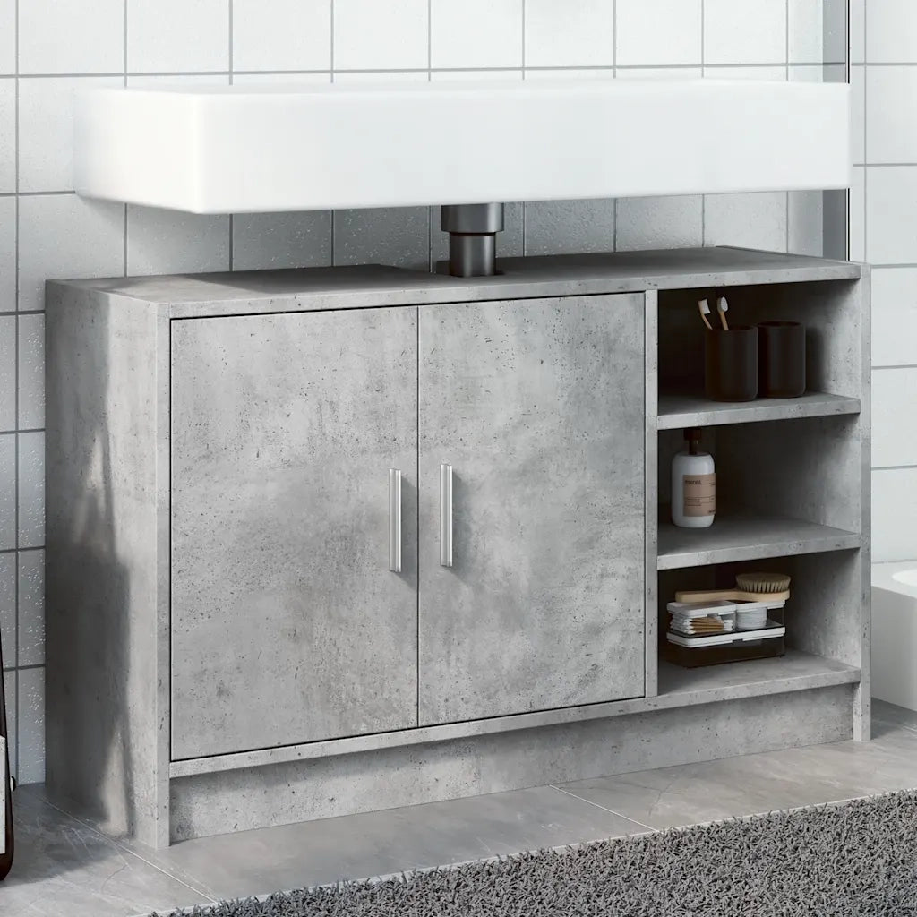 Mobile Lavabo Grigio Cemento 90x29x55 cm in Truciolare 848125