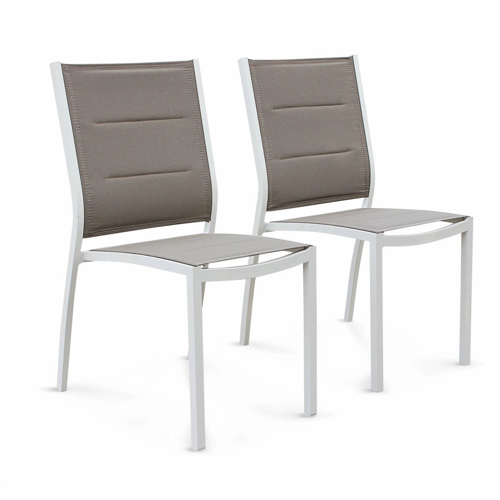 Set tavolo da giardino allungabile in alluminio con 8 posti, bianco