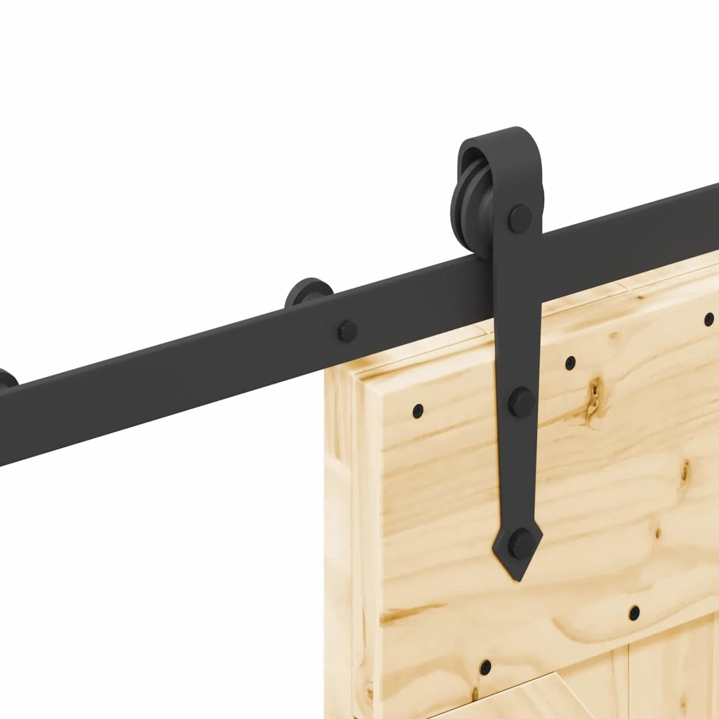 Porta scorrevole NARVIK Naturale e Nero 85 x 210 cm (213,5 cm)