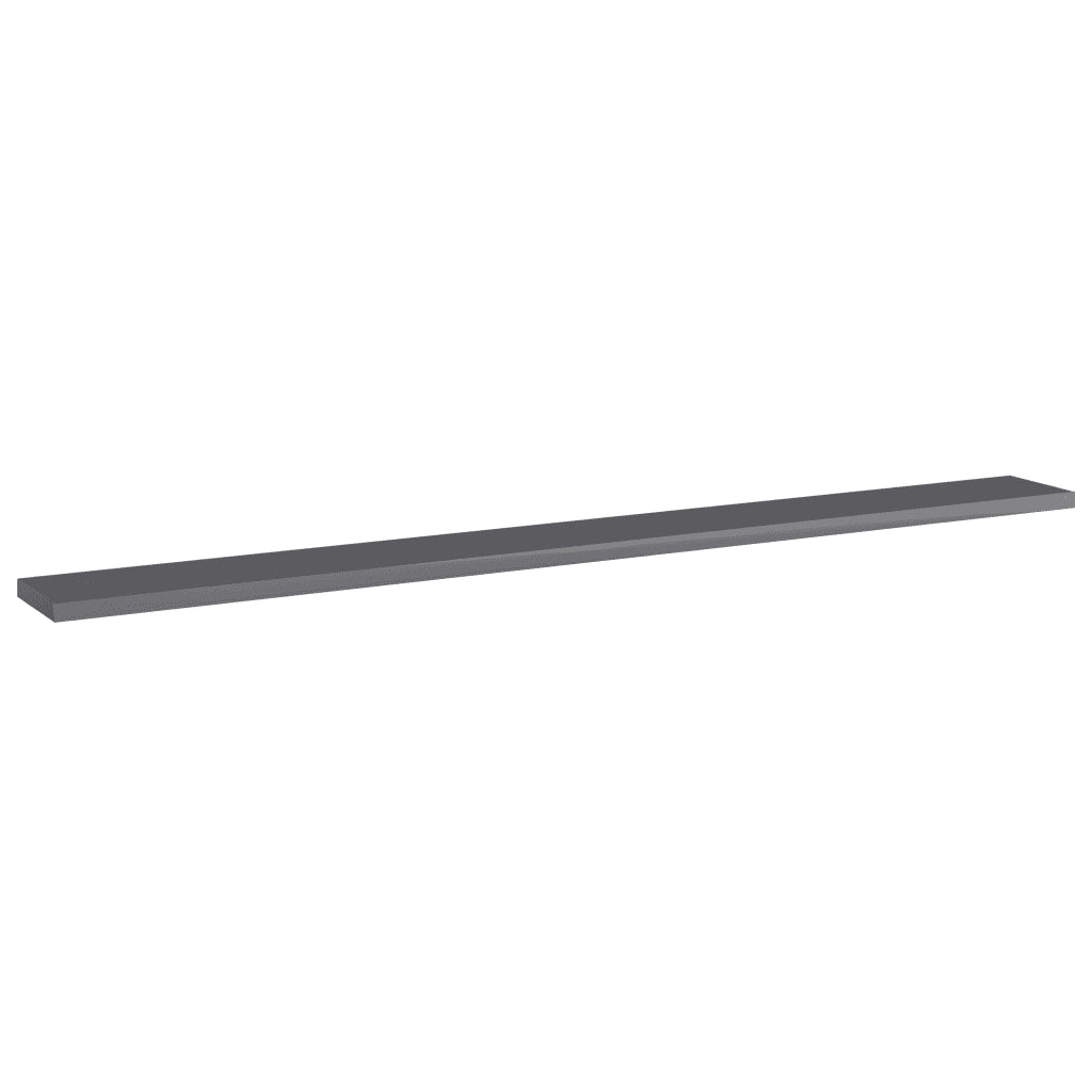 Ripiani per Libreria 4pz Grigio Lucido 100x10x1,5cm Multistrato 805376