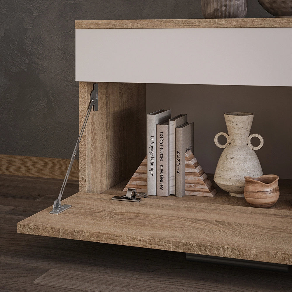 Vicco Scaffale Sonoma/Bianco 70.8 x 38.9 cm con porta a battente
