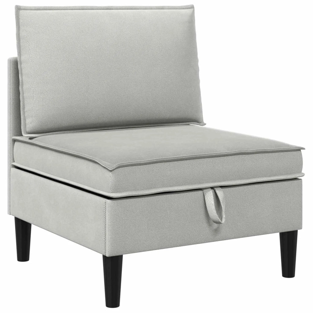 Set di mobili per il soggiorno 4 pcs Grigio chiaro Tessuto 3413799