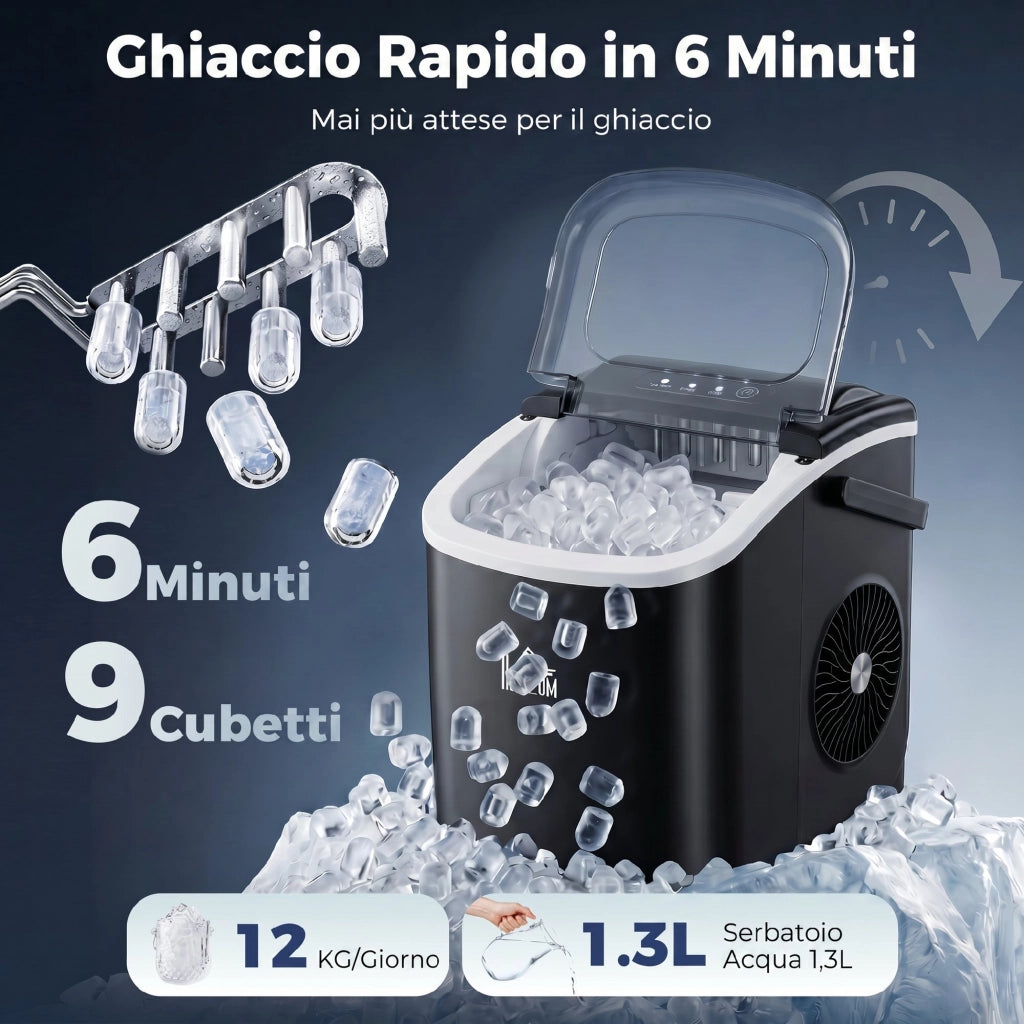Macchina del Ghiaccio ¨C zephmum ¨C Nero 23.8x30.5x29 cm