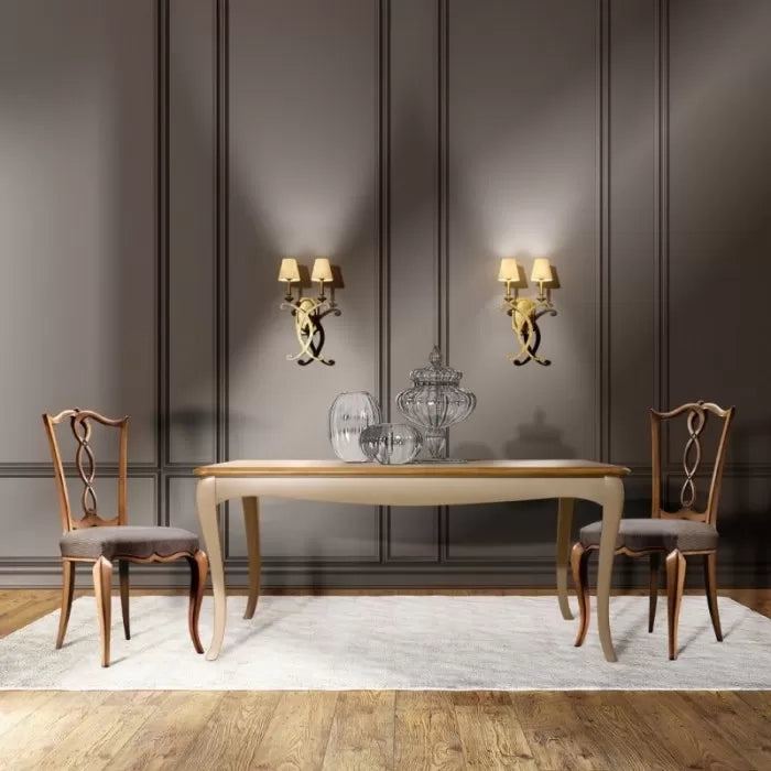 Tavolo allungabile in legno shabby bicolore 140x90 a 180x90 (203) - Mobili 2G