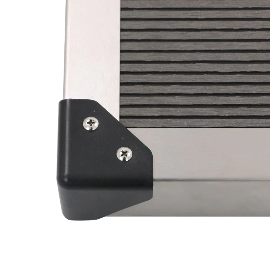 Piatto doccia da esterno piatto doccia da giardino piatto doccia da terrazza piscina acciaio inox WPC 110 x 62 cm grigio 02_0001983