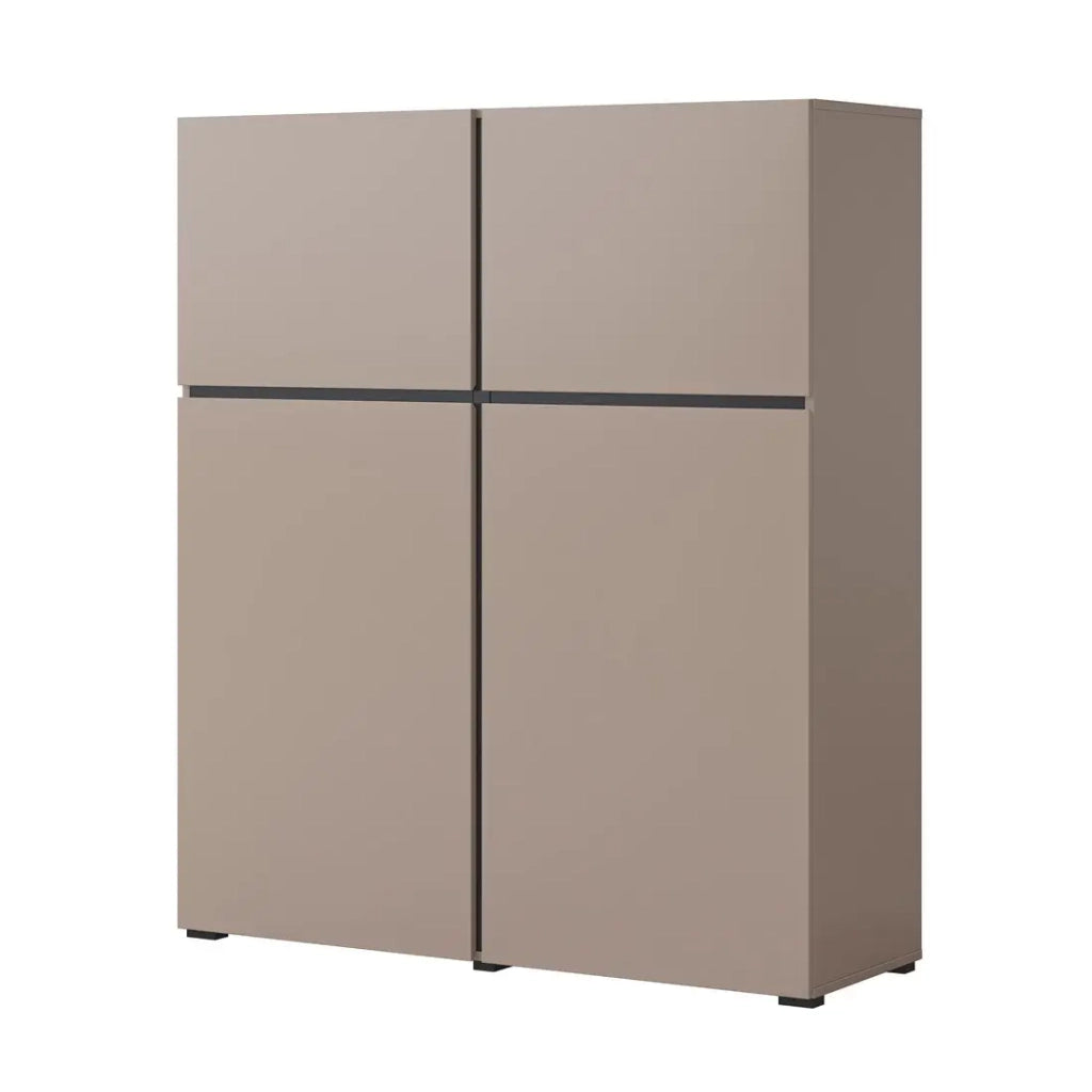 Set di mobili da soggiorno HAVANA – Credenza alta, mobile TV, credenza bassa – Design moderno beige e nero