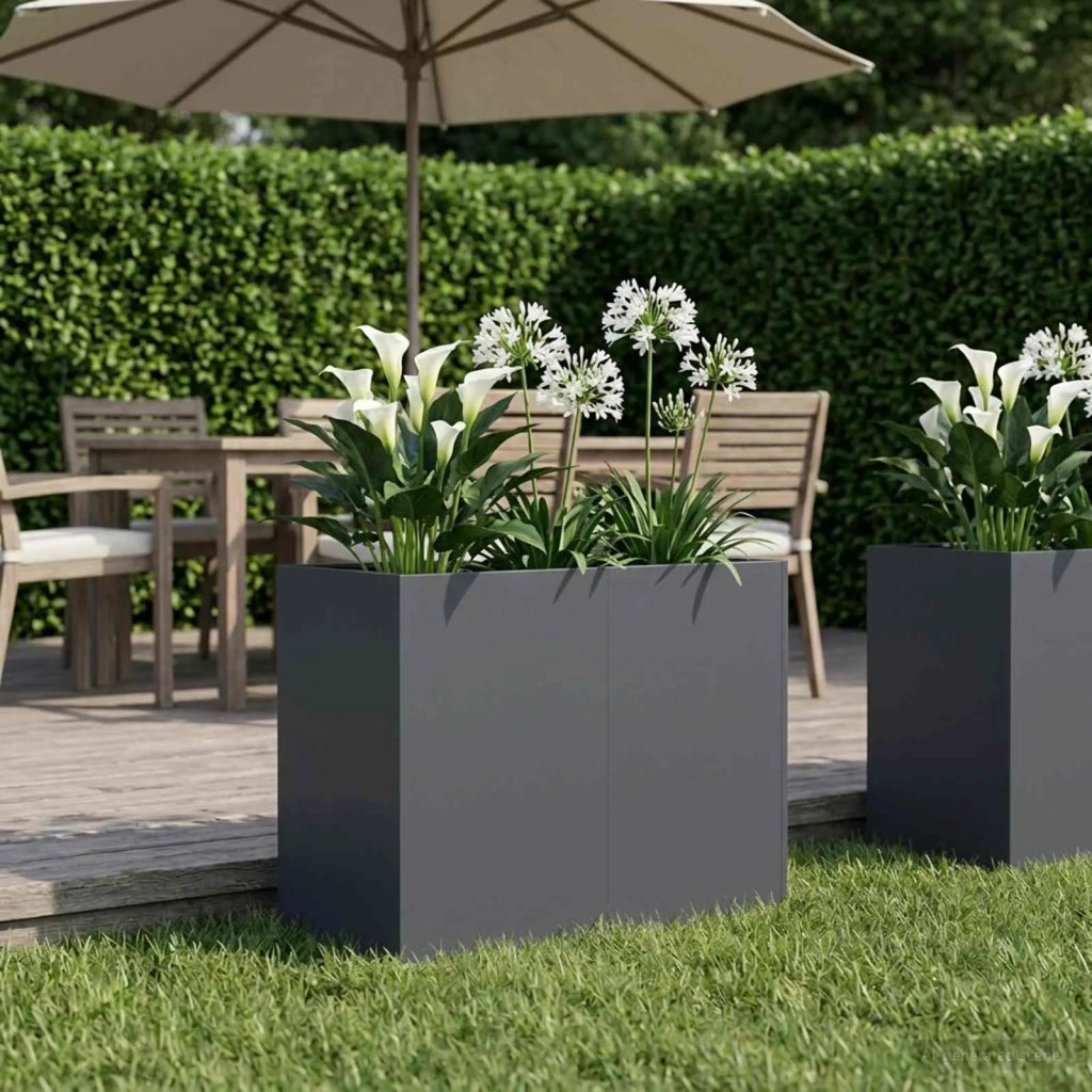 Vaso da giardino Antracite 80 x 40 x 60 cm 8005885