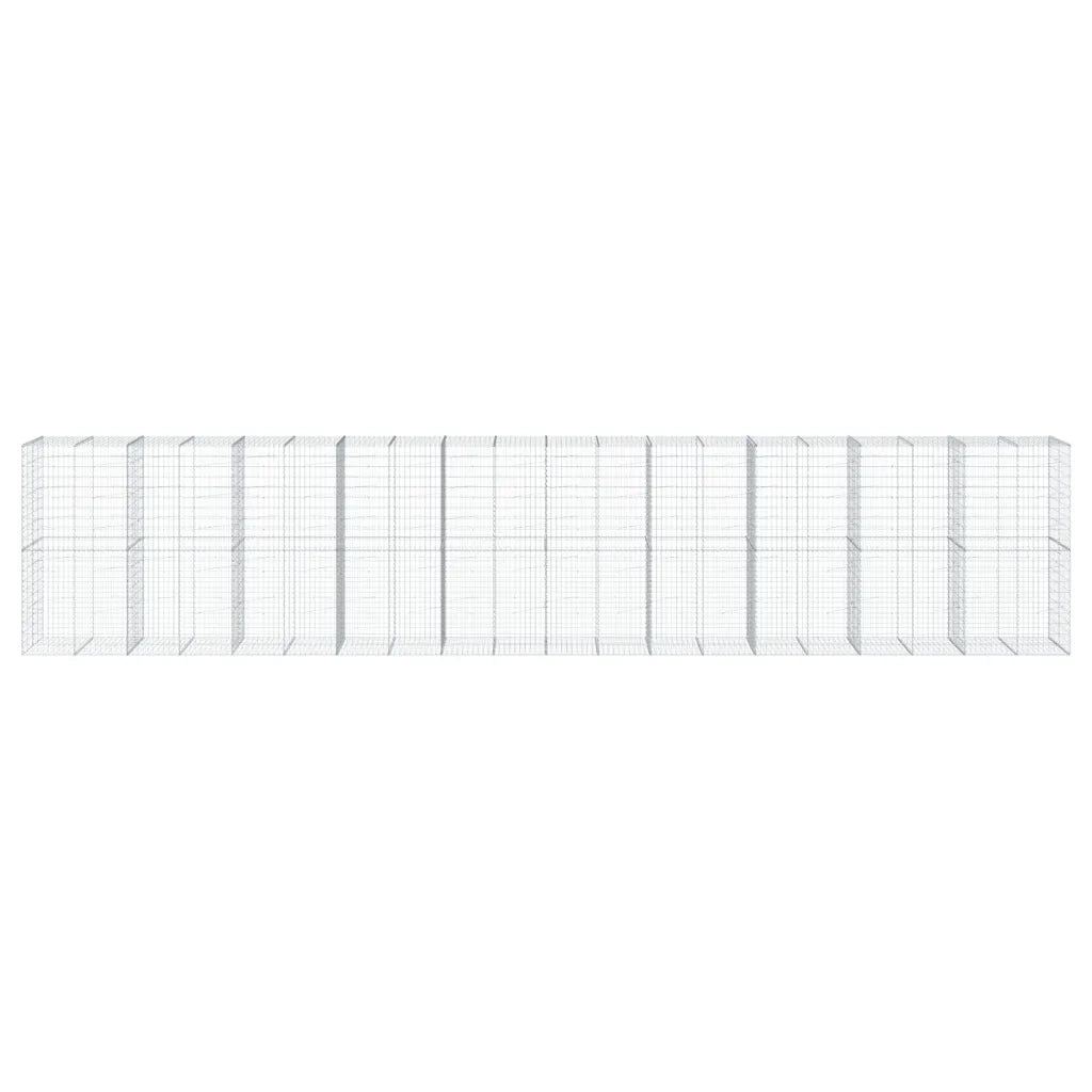 Cesto Gabbione con Copertura 1000x100x200 cm in Ferro Zincato 3295243