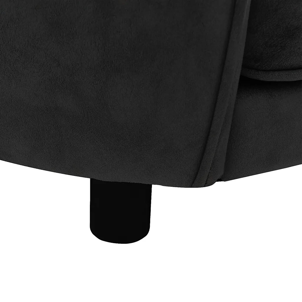 Divano per Cani-Sofa per animali domestici-Divanetto Nero 69x49x40 cm in Peluche
