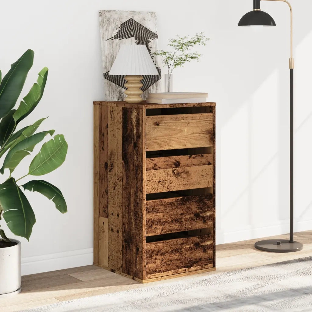 Cassettiera Angolare Legno Antico 40x41x76 cm Legno Multistrato