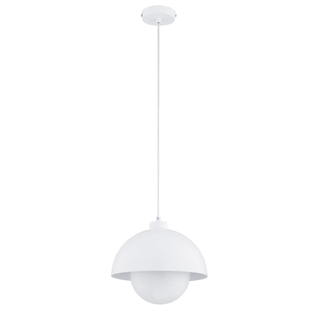 Lampada a sospensione bianca cupola Ø27 E27 Alfa Kuger