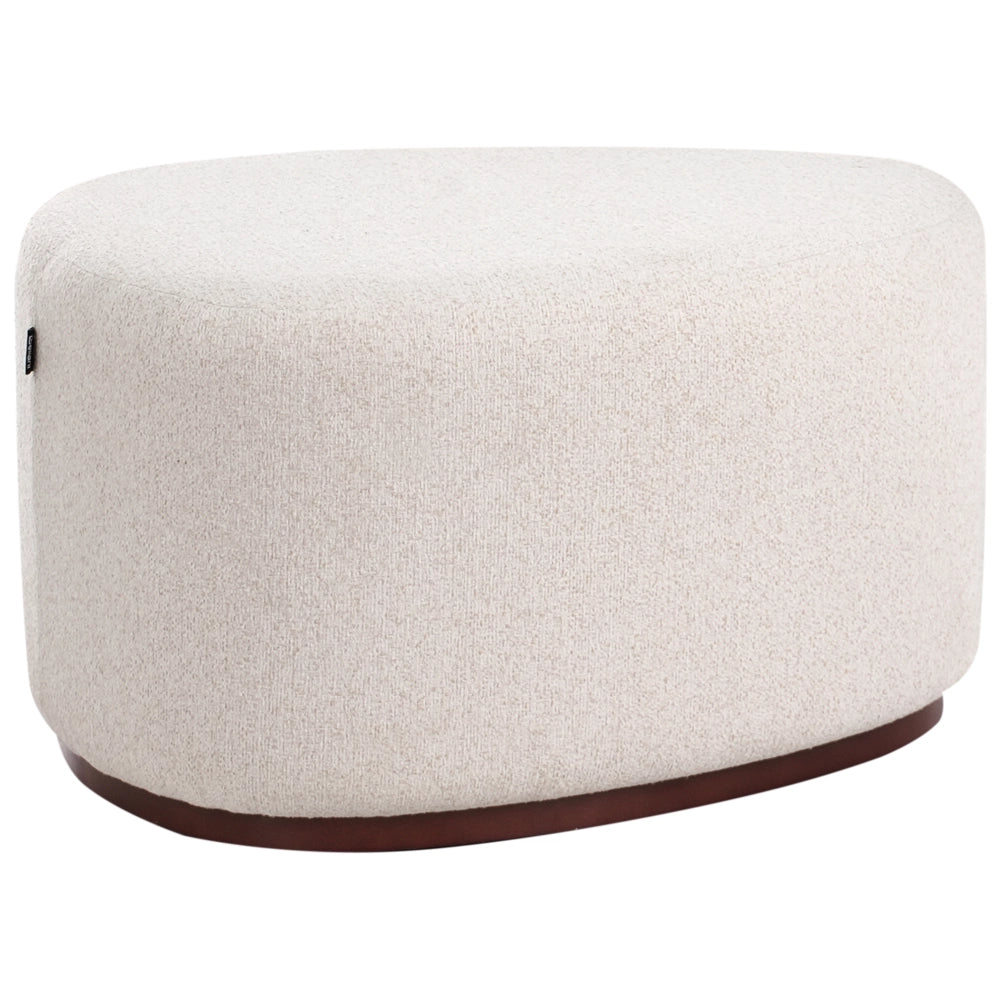 Pouf in tessuto beige chiaro Imbottito in tessuto Accento letto Panca Sgabello
