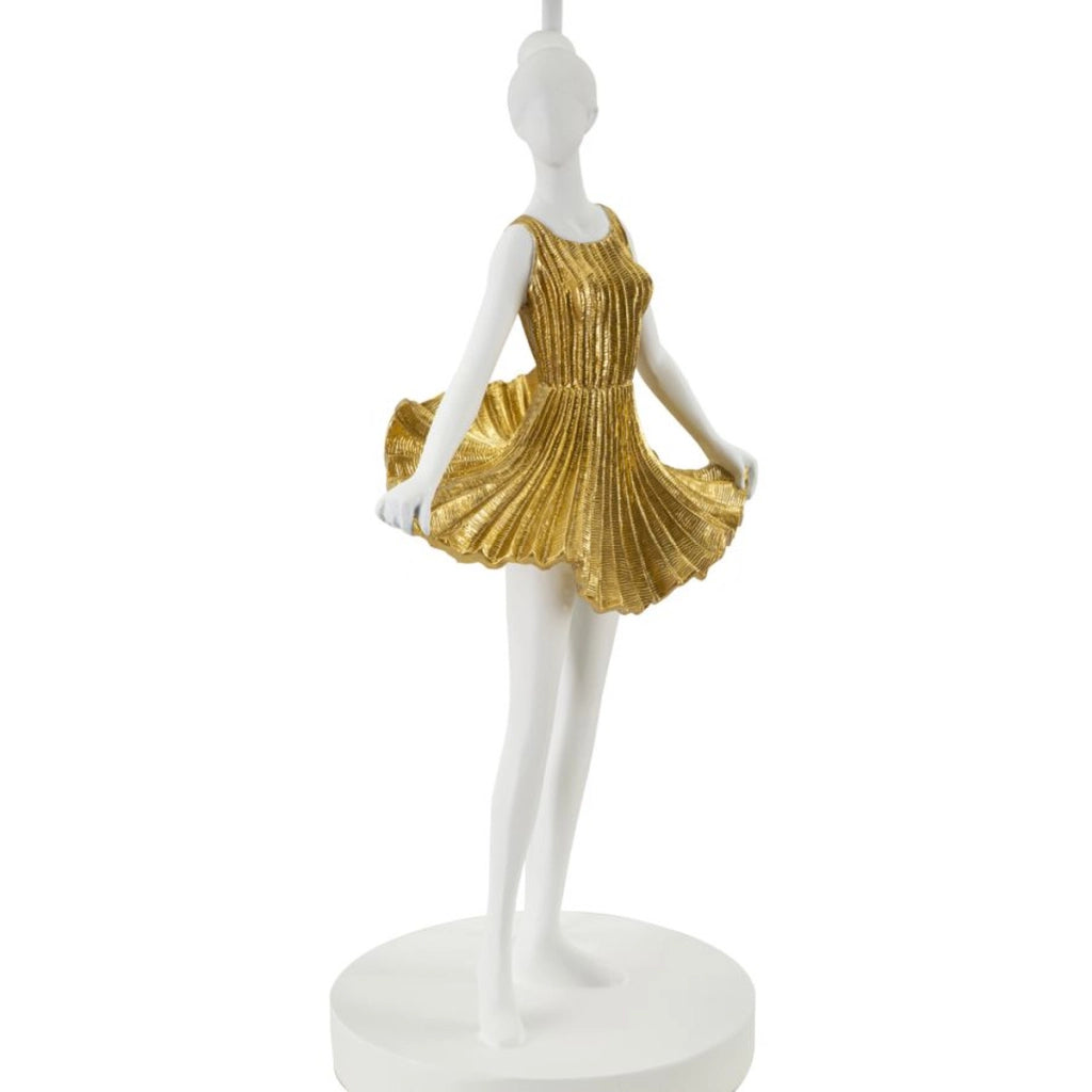Lampada da Tavolo Ballerina 1, Oro, Poliresina, 30x30x90,5 cm