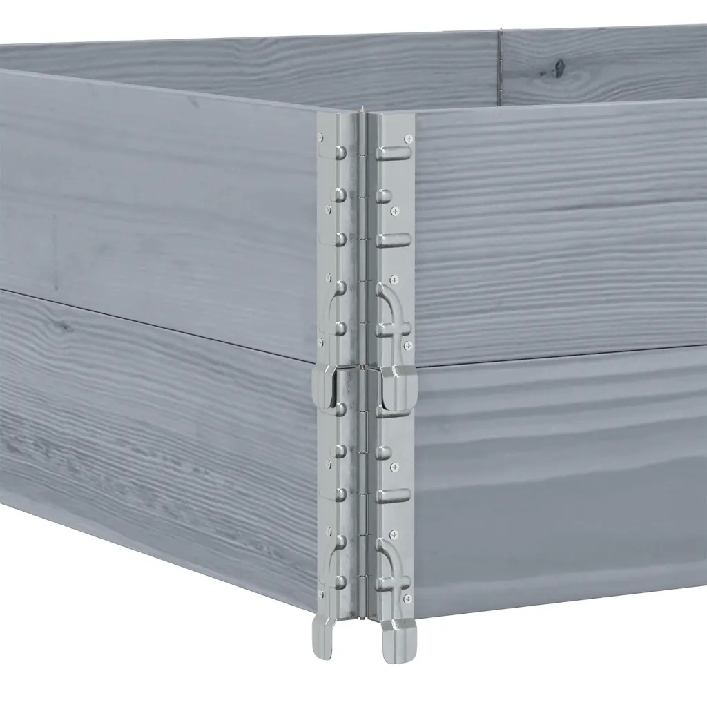 Paretali per Pallet 2pz Grigi 150x100cm Legno Massello di Pino