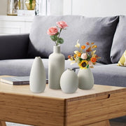 Set di vasi ceramici bianchi - set di 4 vasi beige per decorazione fiori freschi fiori di pampas fiori secchi per casa soggiorno camera da letto ufficio idea per mensole libreria tavolo mensola (beige)