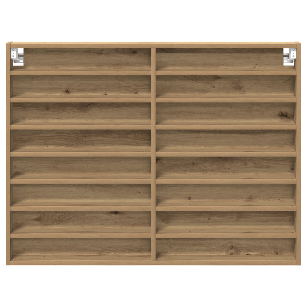 Armadio Vitrine  in Rovere Artigianale 100x8,5x75 cm in Legno Composito