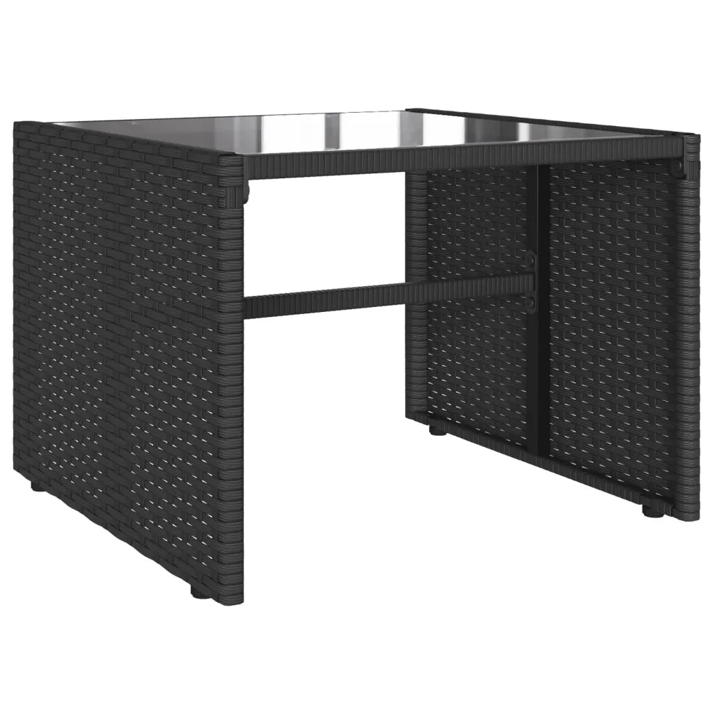 Set Divani da Giardino 4 pz | Set Salotto da Giardino con Cuscini Nero in Polyrattan