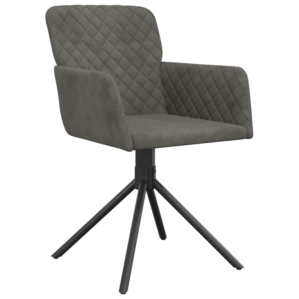 Sedie da Pranzo Girevoli 2 pz Grigio Scuro in Velluto cod mxl 12274
