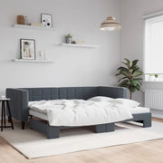 Divano Letto con Letto Estraibile-Sofa Letto-Daybed Grigio Scuro 90x190cm Velluto 170506