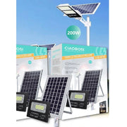 Trade Shop - Faro Faretto Led Pannello Solare Fotovoltaico Ip67 200w Con Telecomando Led-8195 -