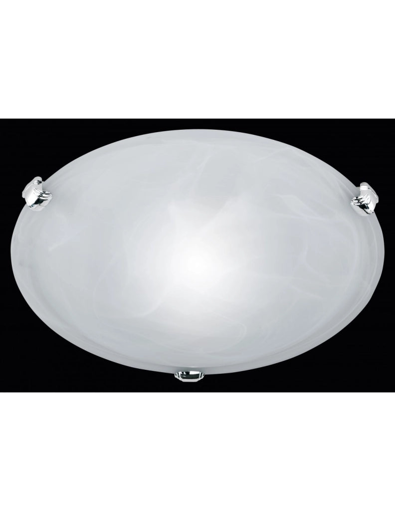 Plafoniera Rotonda Vetro Bianco Adrian Ø30 cm Trio Lighting